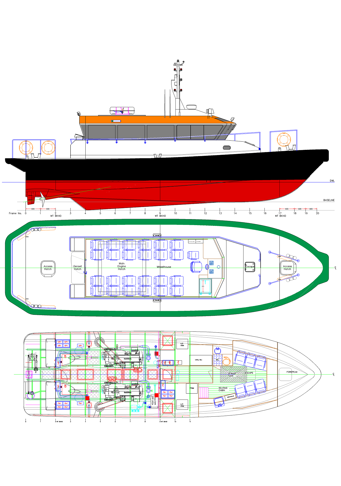 Crew Boat General Arrangement Plan