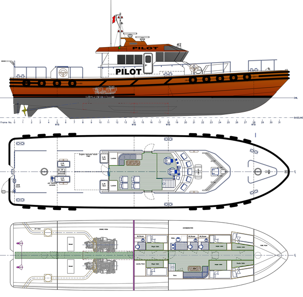 Pilot Boat General Arrangement Plan